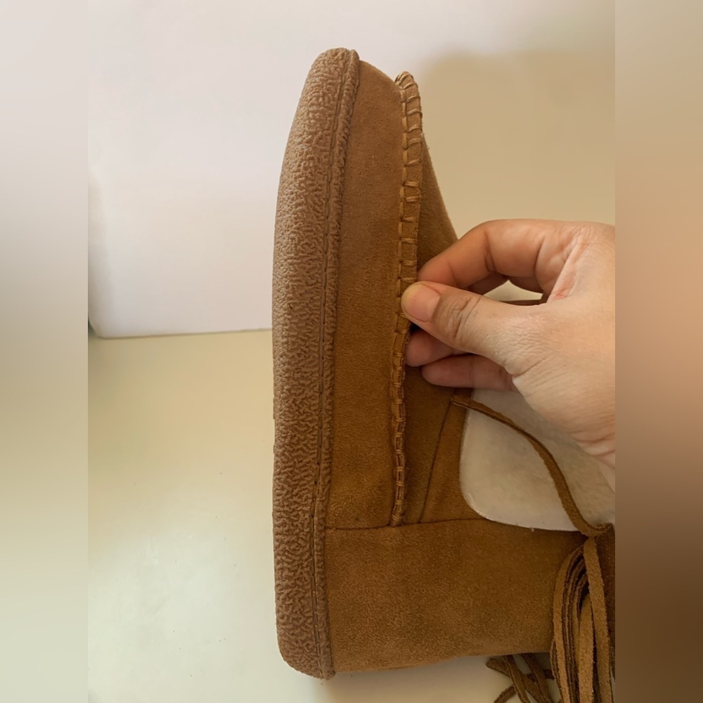 Leather Goods by MUK LUKS Camel Veroni Fringe Suede Boot women’s size 9 - Picture 12 of 16